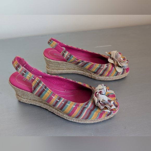 Naturalizer Women's Multicolor Slingback Wedge Sandals 8 M - Picture 2 of 14
